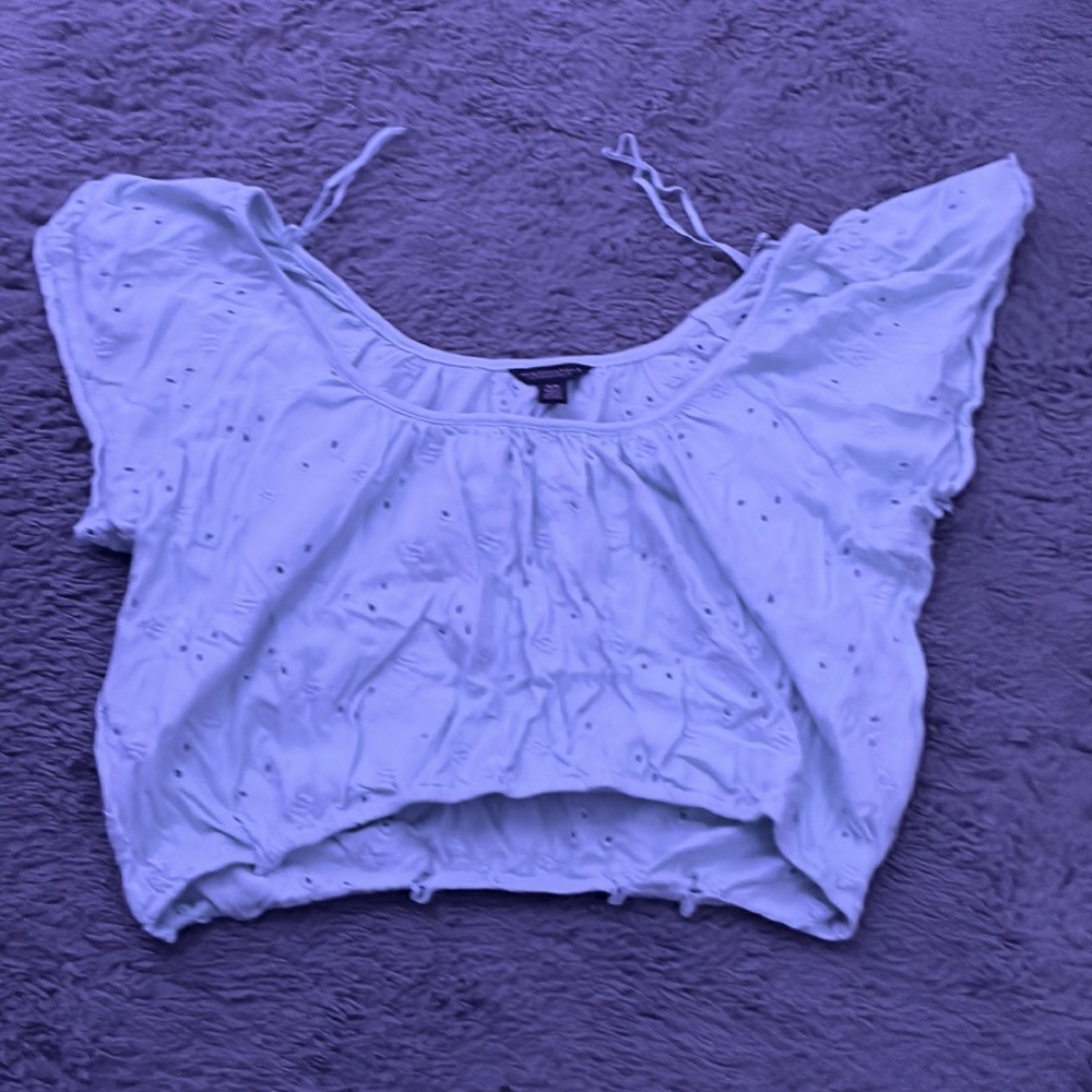 Aeropostale light blue puff crop top